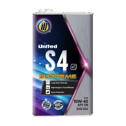 United S4 Supreme 4T SAE 10W40 API SN/MA2 (PAO)